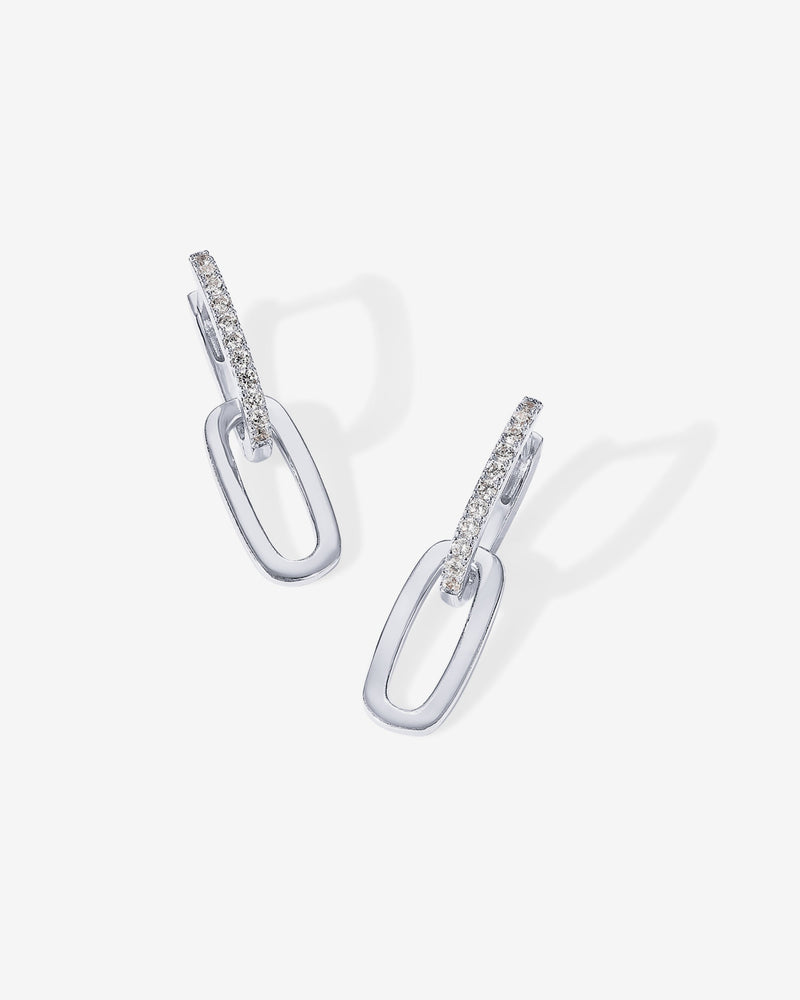 PAVOI - Cubic Zirconia Convertible Paperclip Link Earrings