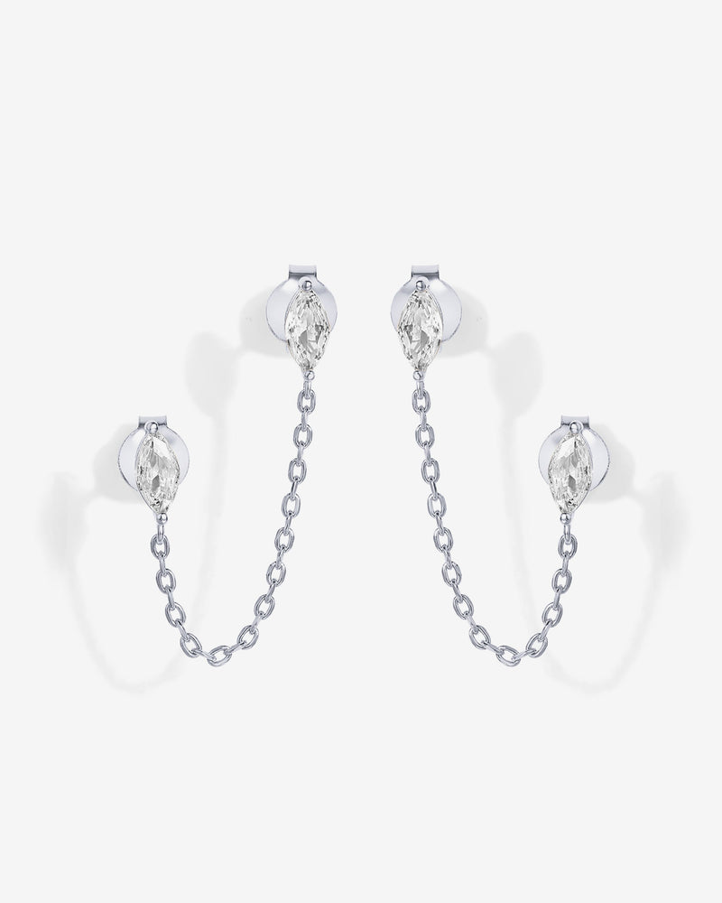 PAVOI - Chained Luminescence Double Piercing Earrings