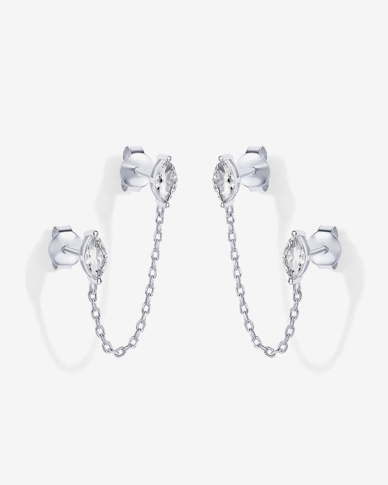 PAVOI - Chained Luminescence Double Piercing Earrings