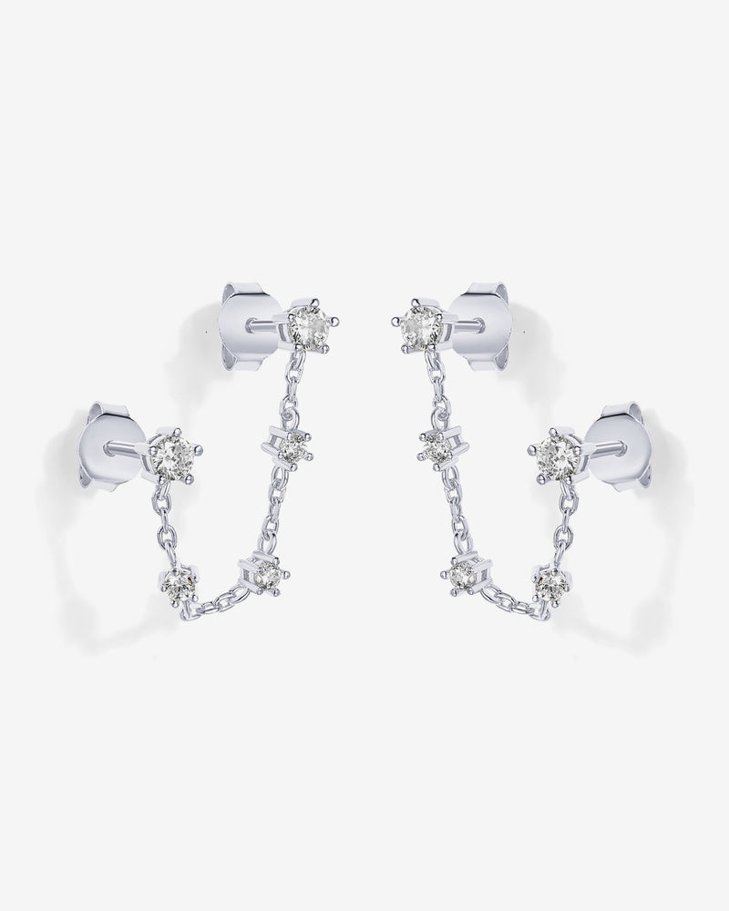 PAVOI - Chained Station Double Piercing Studs