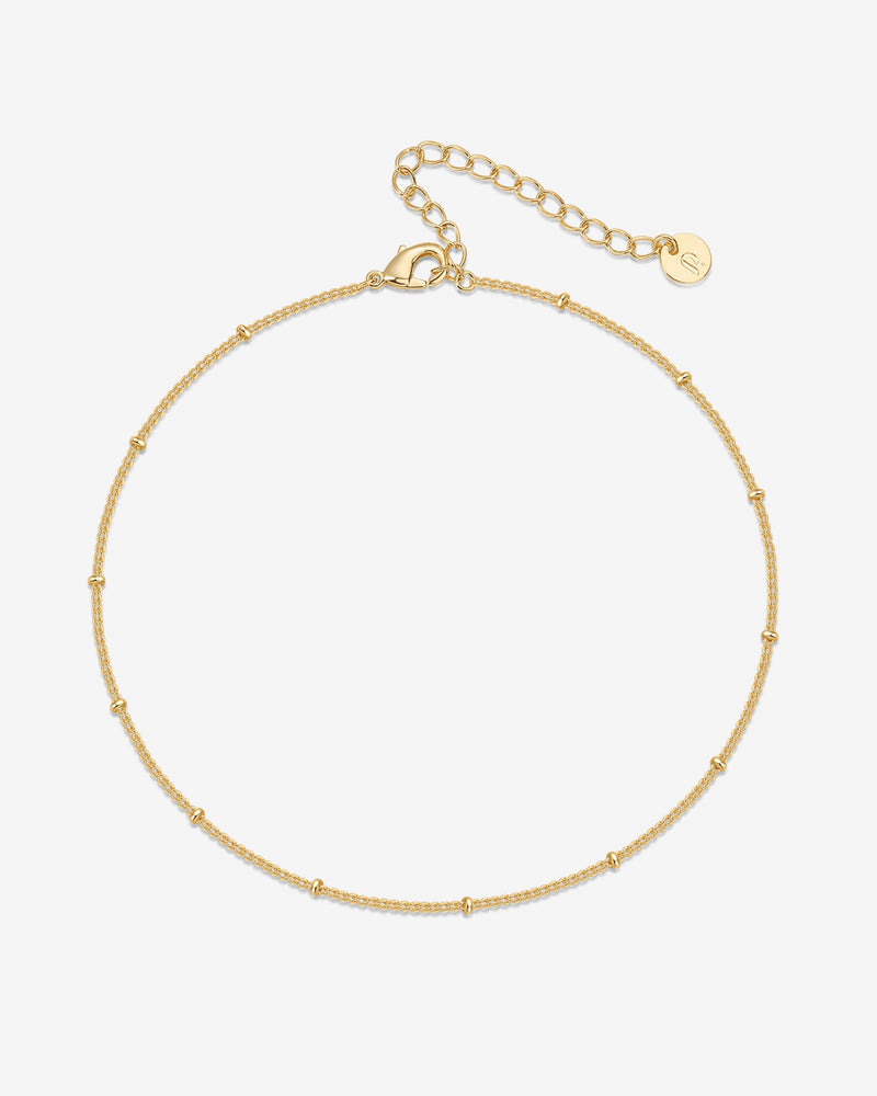 PAVOI - Dainty Chain Beaded Anklet