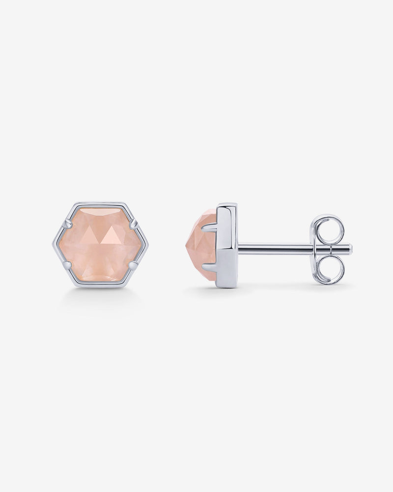 PAVOI - Hexagon Gemstone Stud Earrings