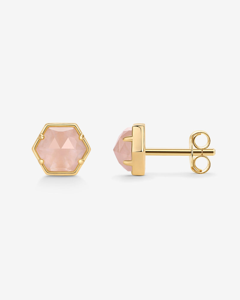 PAVOI - Hexagon Gemstone Stud Earrings