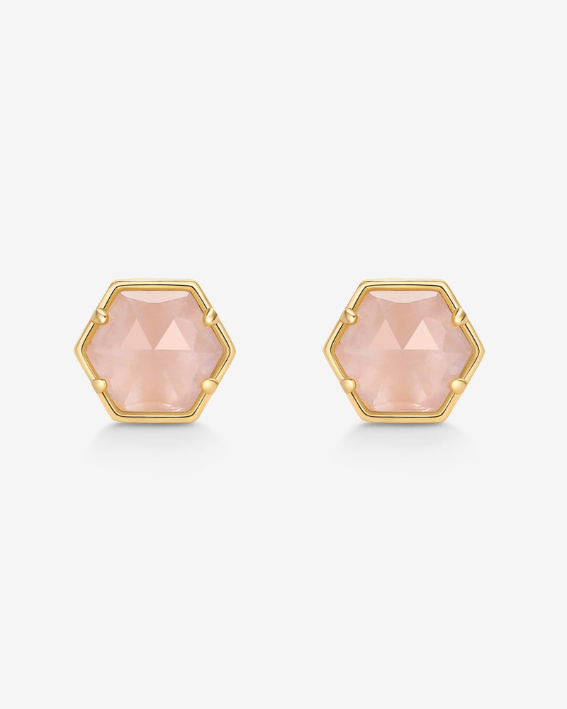 PAVOI - Hexagon Gemstone Stud Earrings