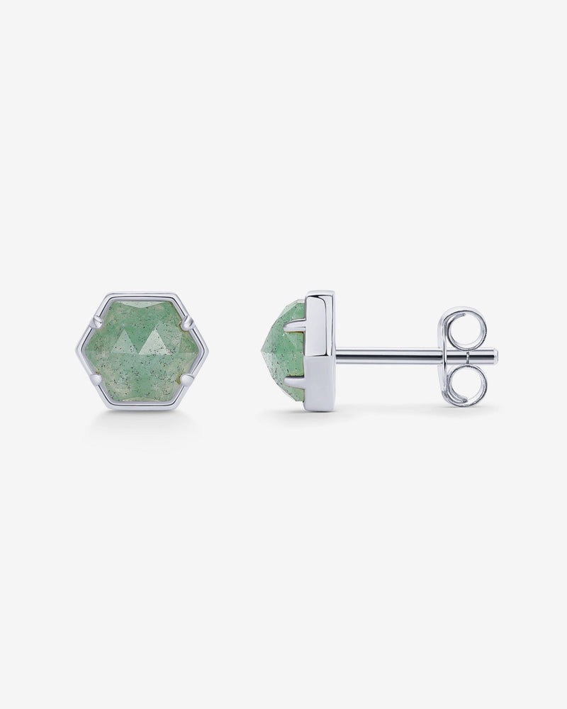 PAVOI - Hexagon Gemstone Stud Earrings