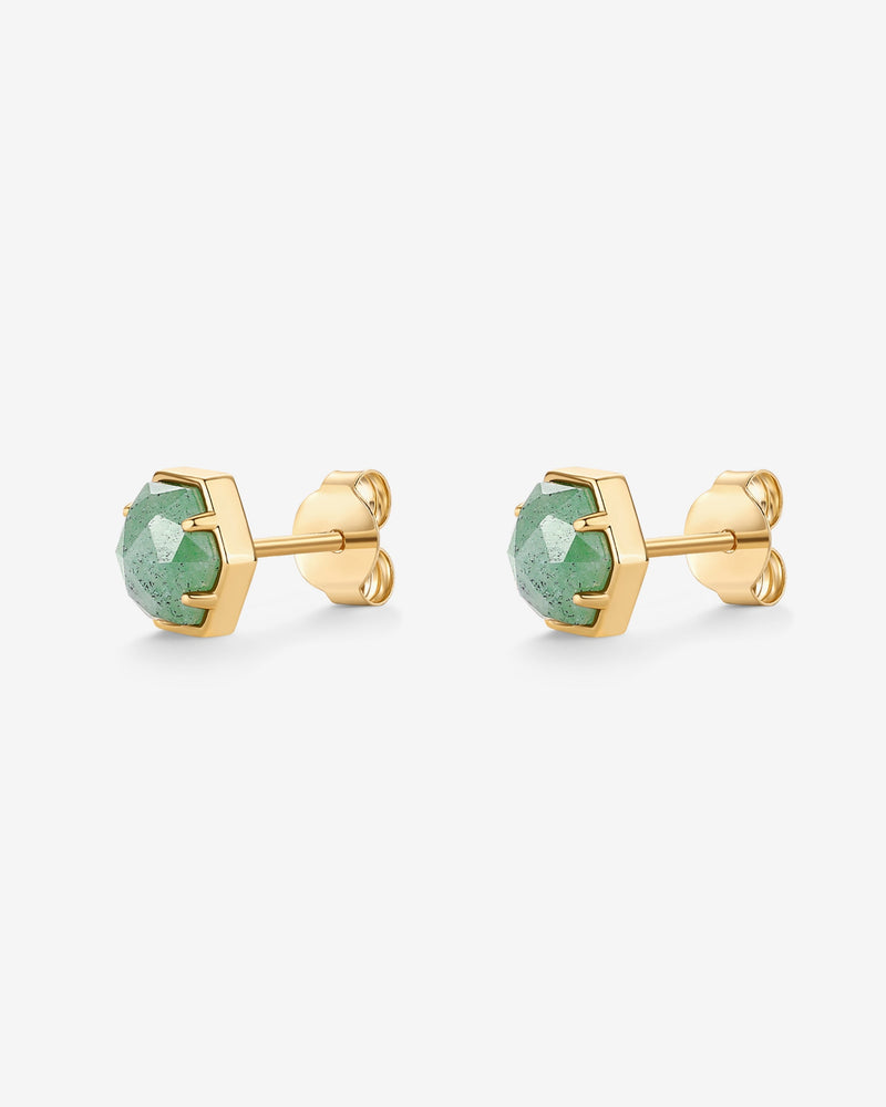 PAVOI - Hexagon Gemstone Stud Earrings