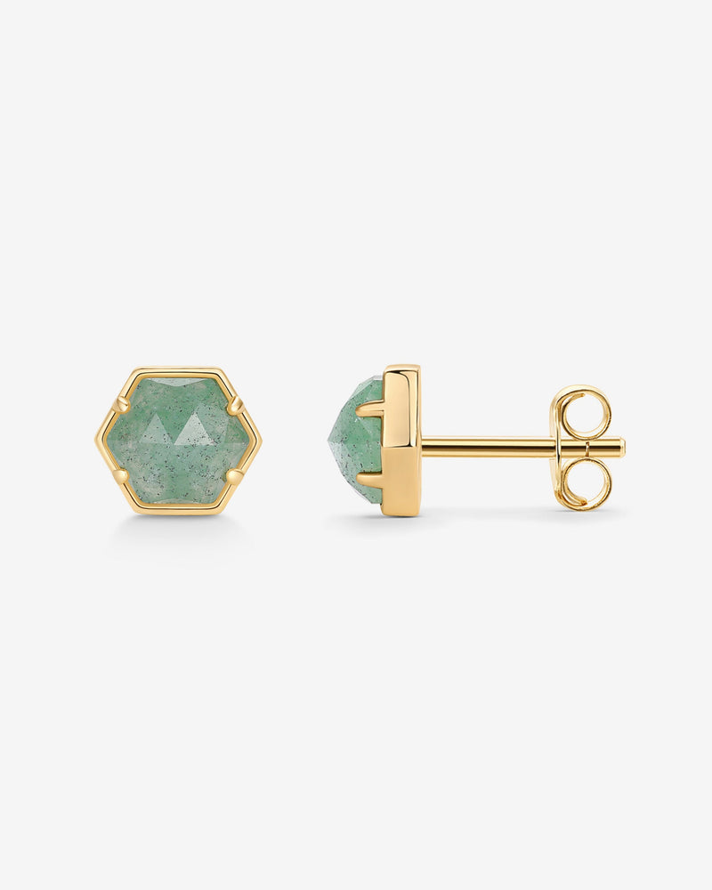 PAVOI - Hexagon Gemstone Stud Earrings