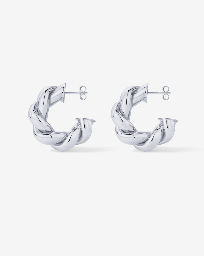 Puffy Twisted Hoop Earrings