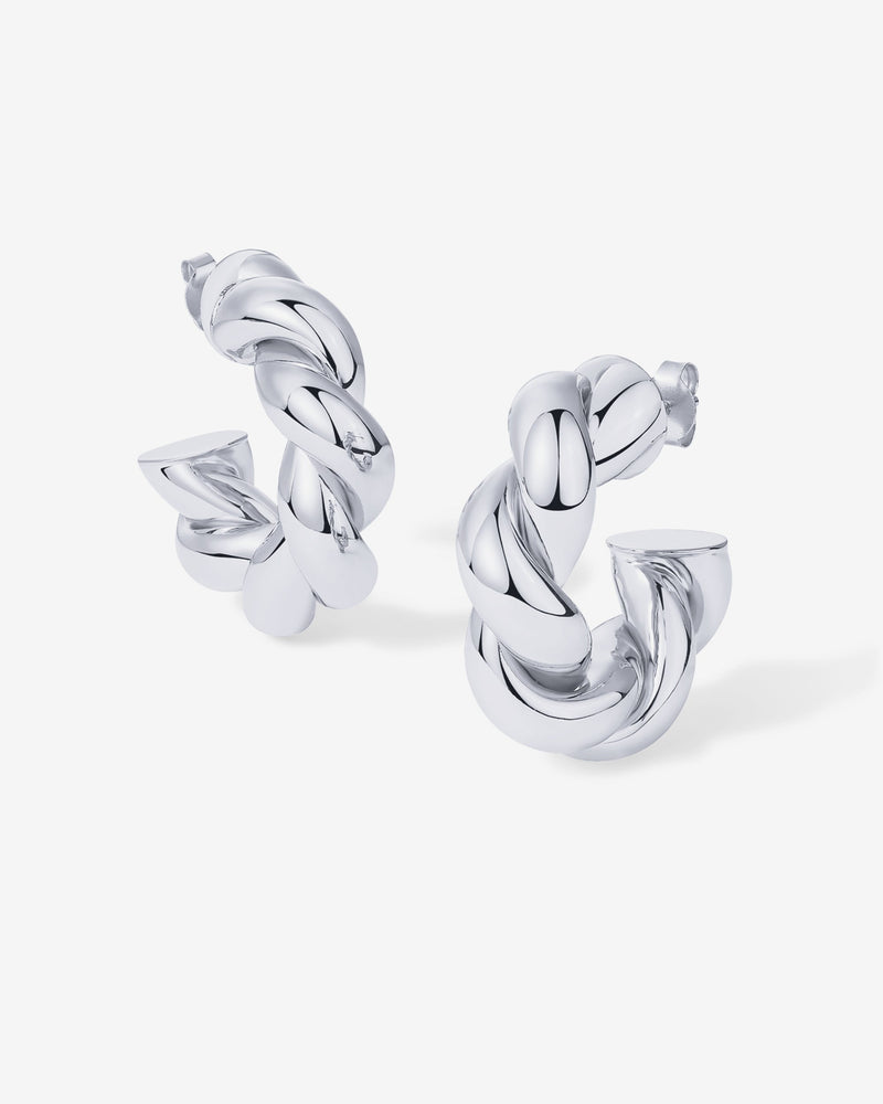 Puffy Twisted Hoop Earrings