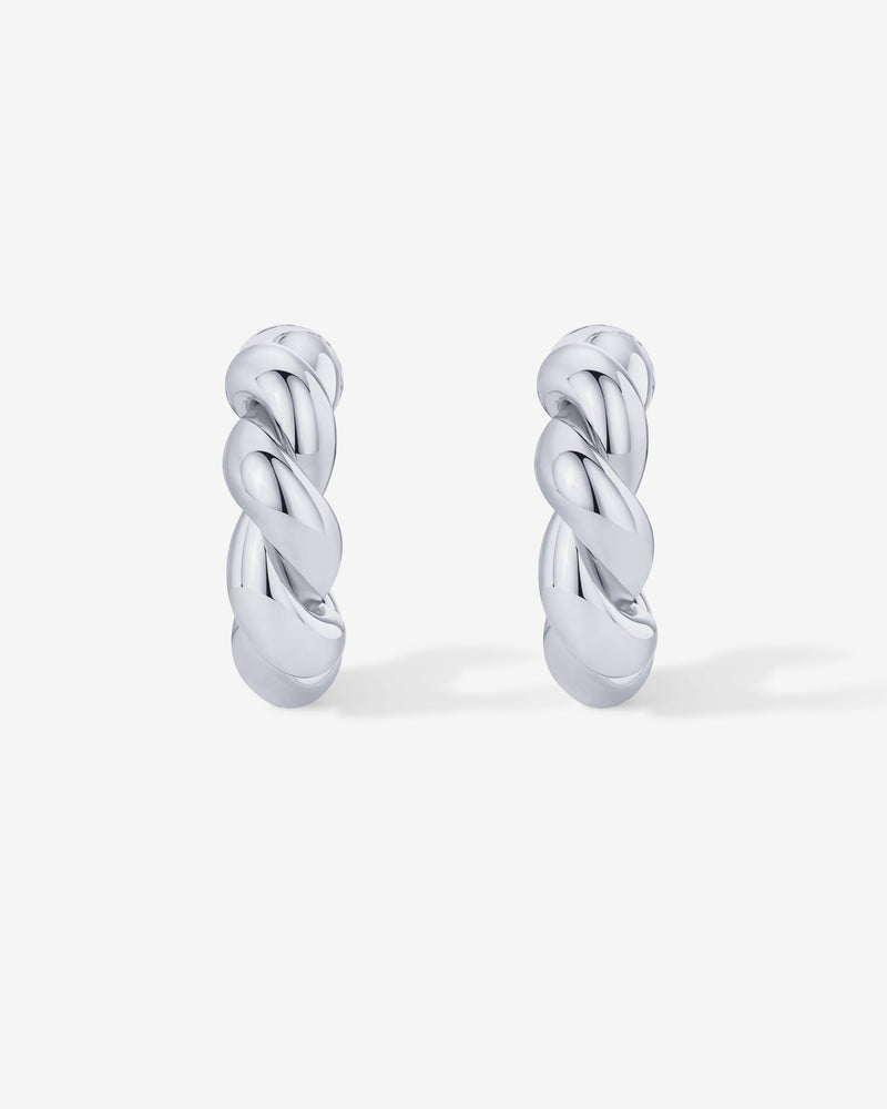 Puffy Twisted Hoop Earrings