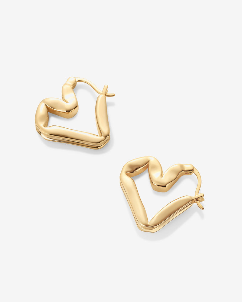 PAVOI - Graphic Heart Hoop Earrings