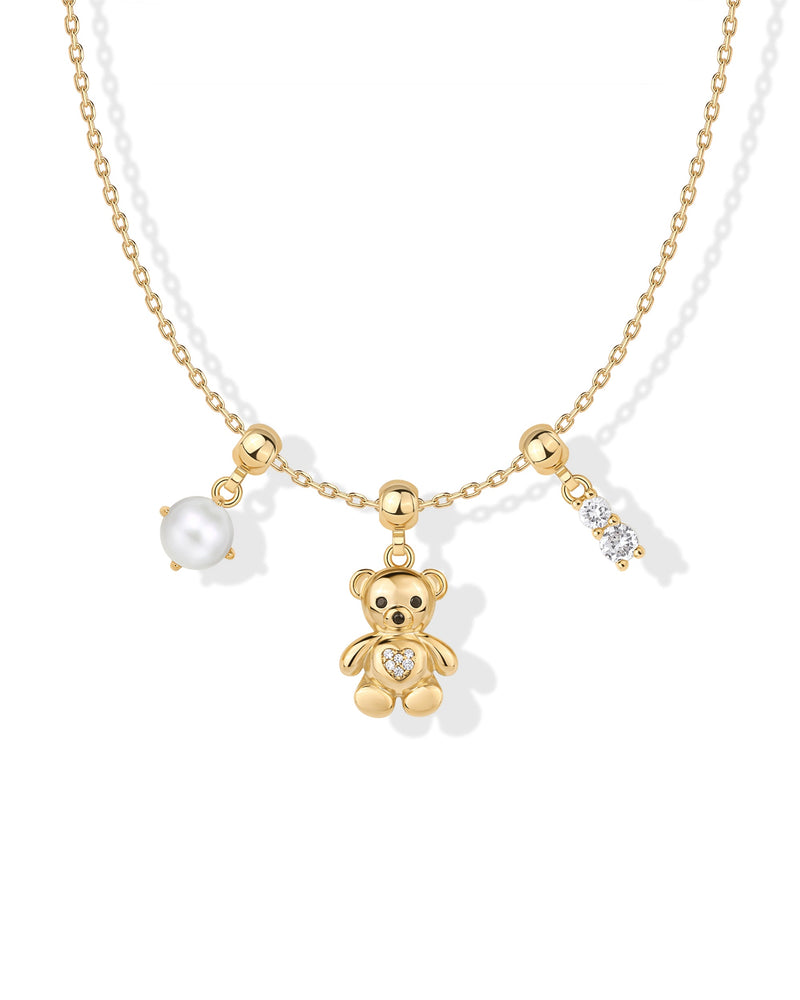 Whimsy Teddy Bear Charm Necklace