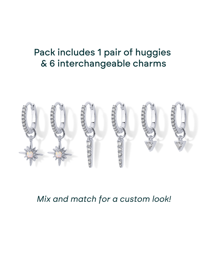 PAVOI - Mix and Match Huggie and Star Charm Set