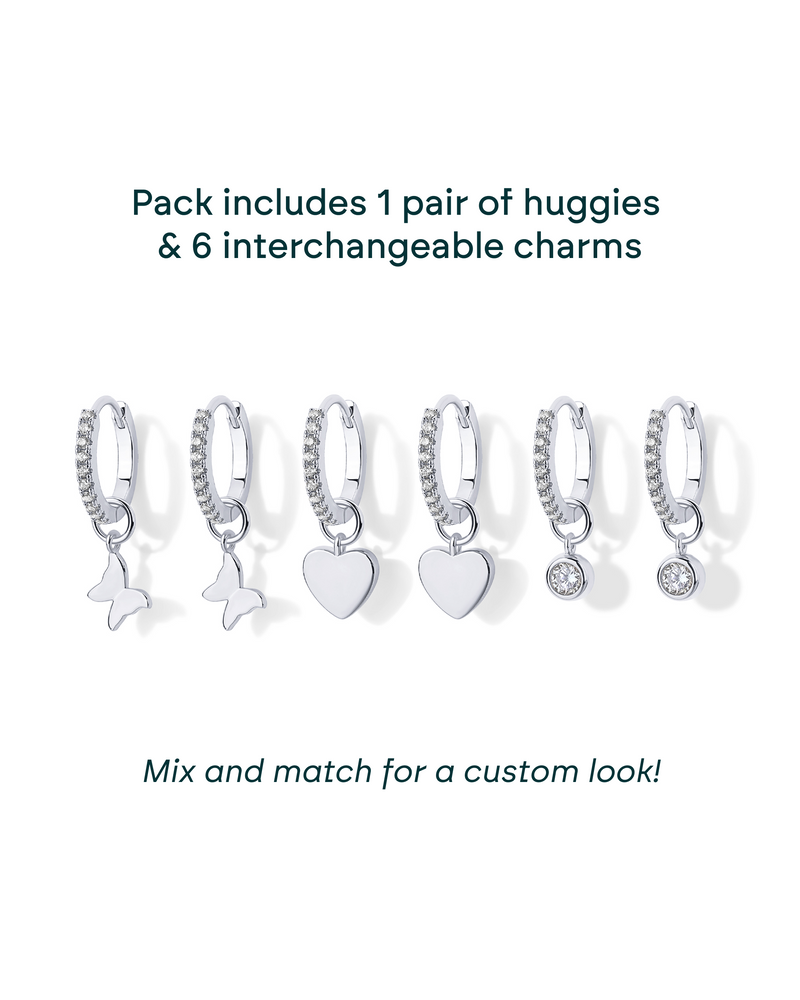 PAVOI - Mix and Match Huggie and Heart Charm Set