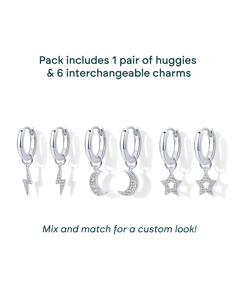 PAVOI - Mix and Match Huggie and Celestial Charm Set