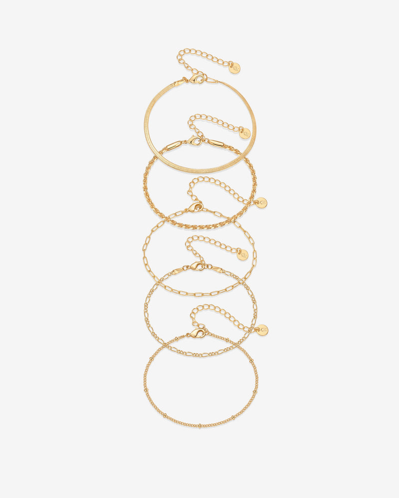 PAVOI - Wear Everywhere Chain Bracelet 5-Pack