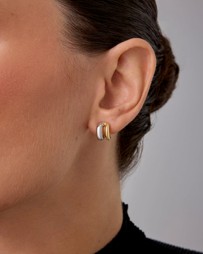 Seeing Double Two-Tone Hoops