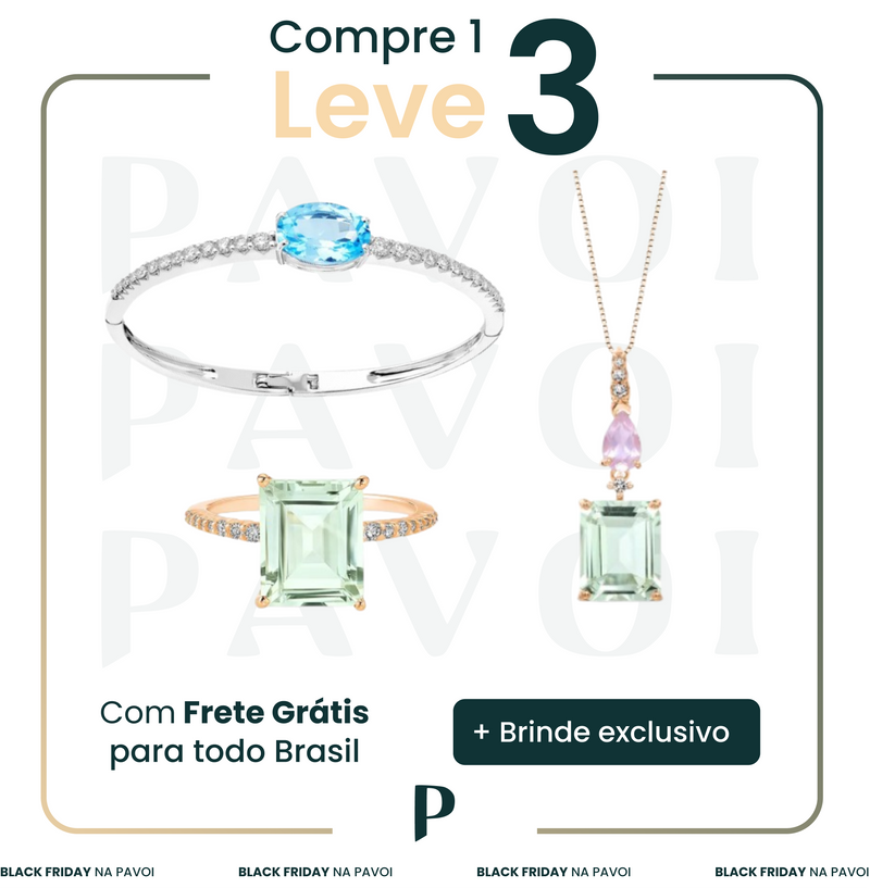 COMBO 2 - COMBO ANEL, PULSEIRA E CORRENTE PURE DIAMOND AZUL E VERDE