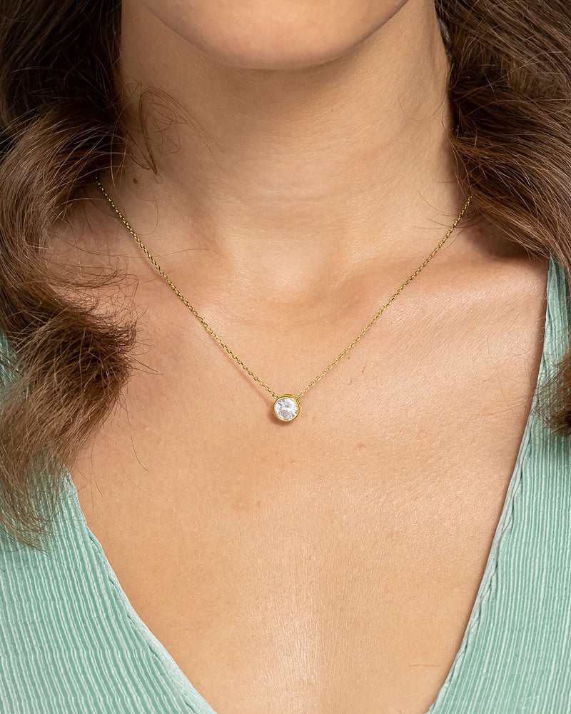 Vermeil Bezel Necklace