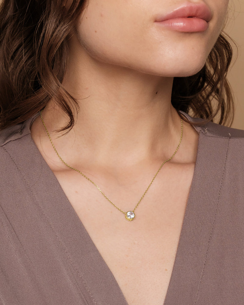 Vermeil Bezel Necklace