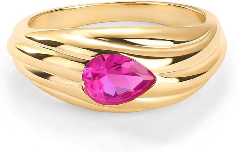 PAVOI - Luxx Gold com Zirconia Rosa