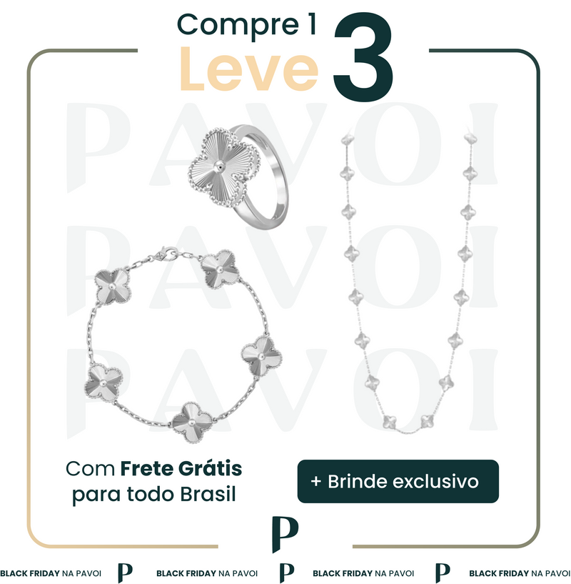 COMBO 5 - COMBO ANEL, PULSEIRA E CORRENTE VAN CLEEF PURE PRATA DETAILS