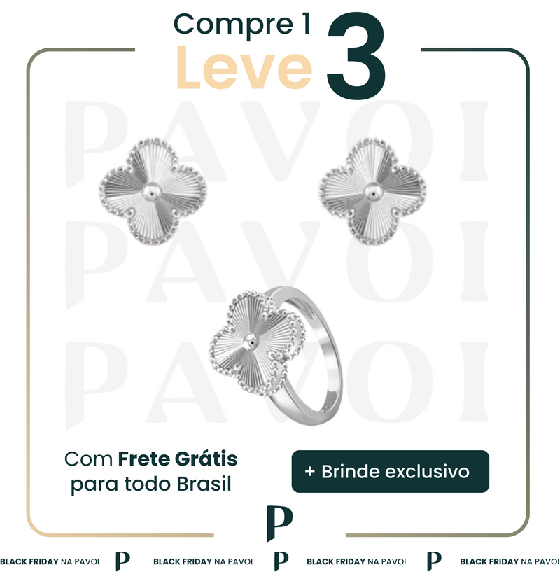 COMBO 7 - COMBO ANEL E BRINCO VAN CLEEF PURE PRATA DETAILS