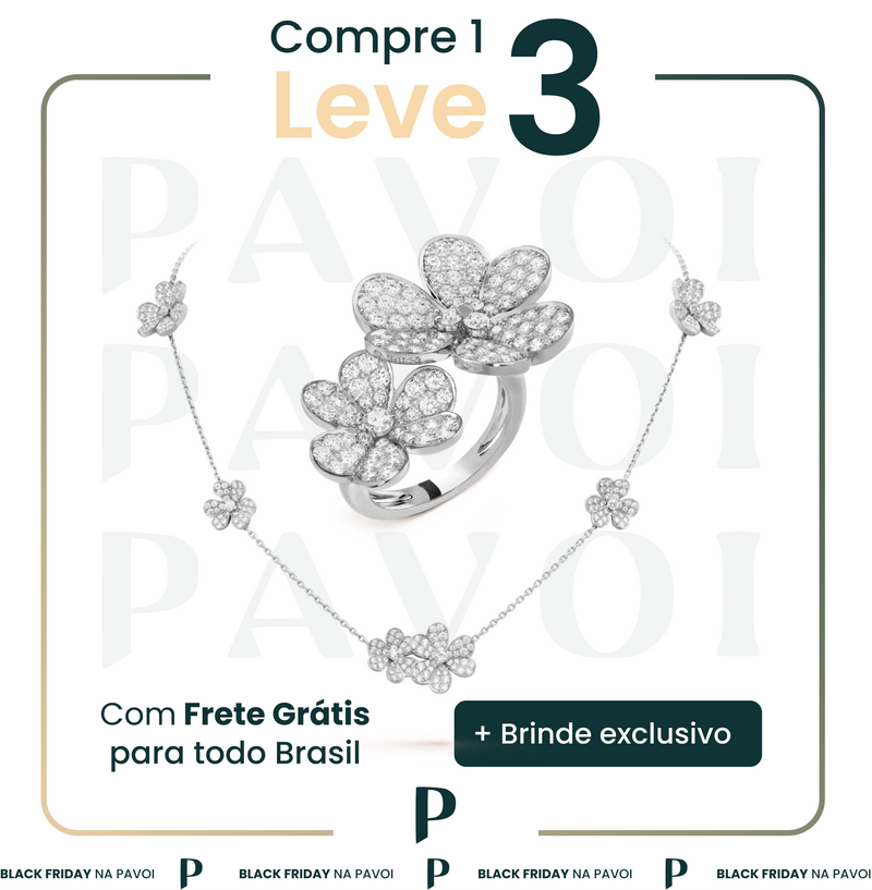 COMBO 8 - COMBO ANEL E CORRENTE VAN CLEEF PURE PRATA DETAILS SUERTES