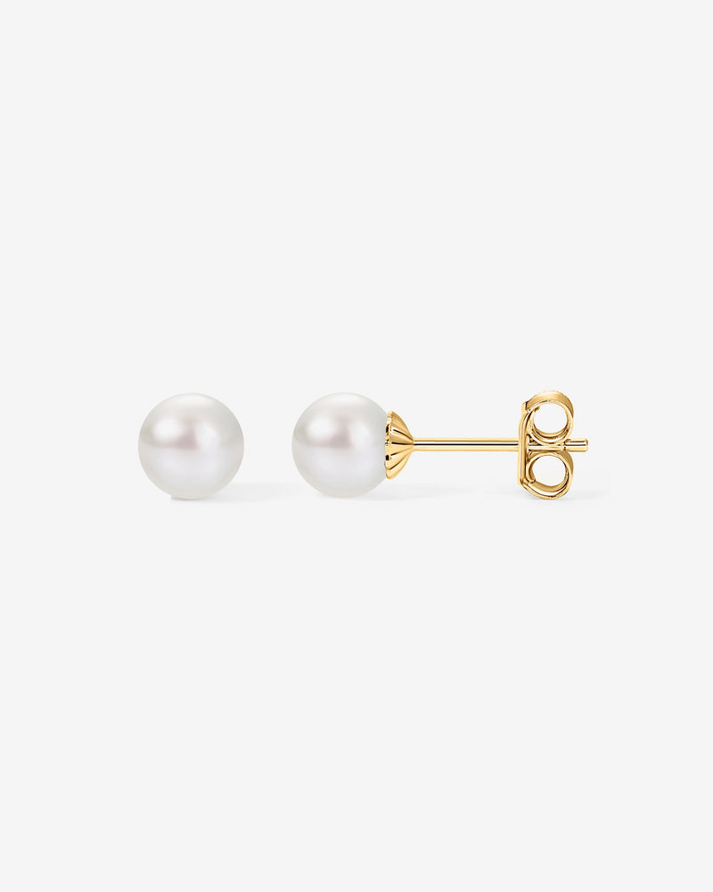 Round White Freshwater Cultured Pearl Earrings