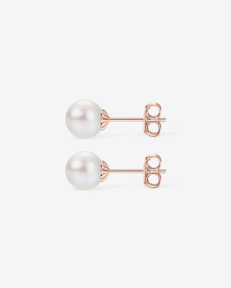 Round White Freshwater Cultured Pearl Earrings