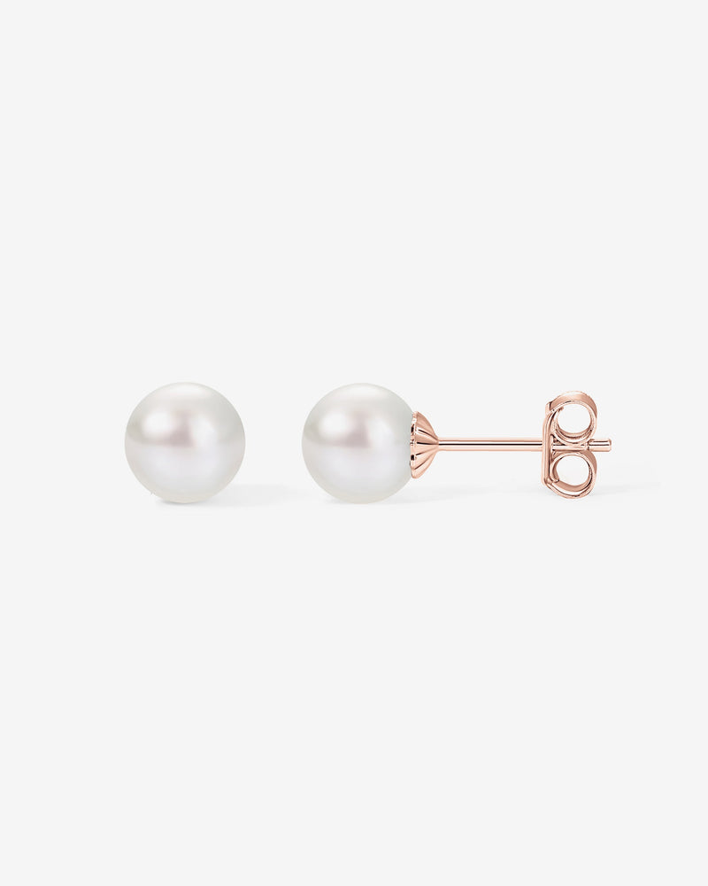 Round White Freshwater Cultured Pearl Earrings