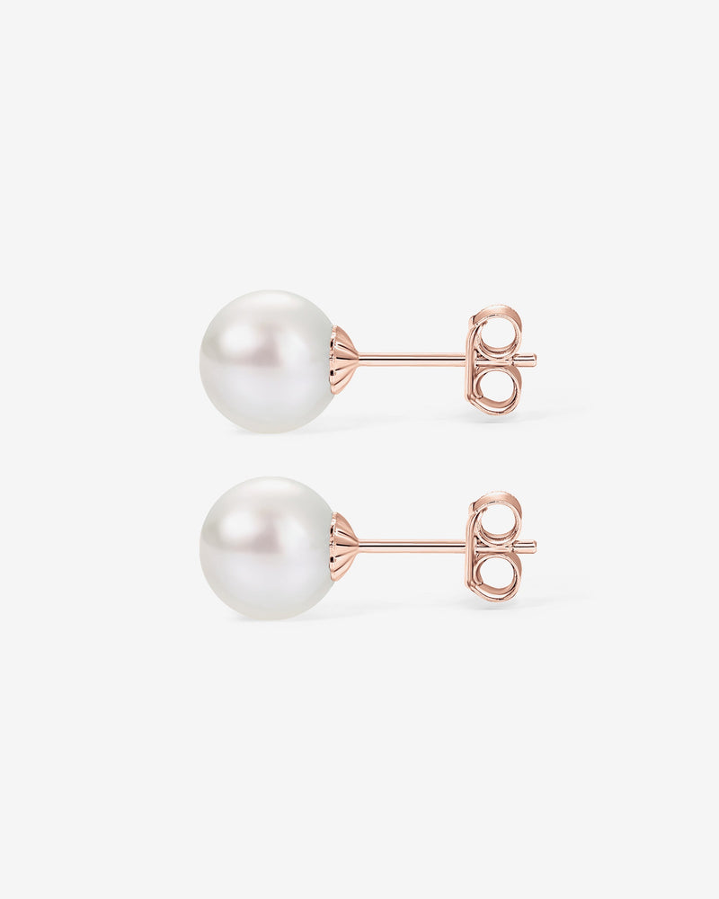 Round White Freshwater Cultured Pearl Earrings