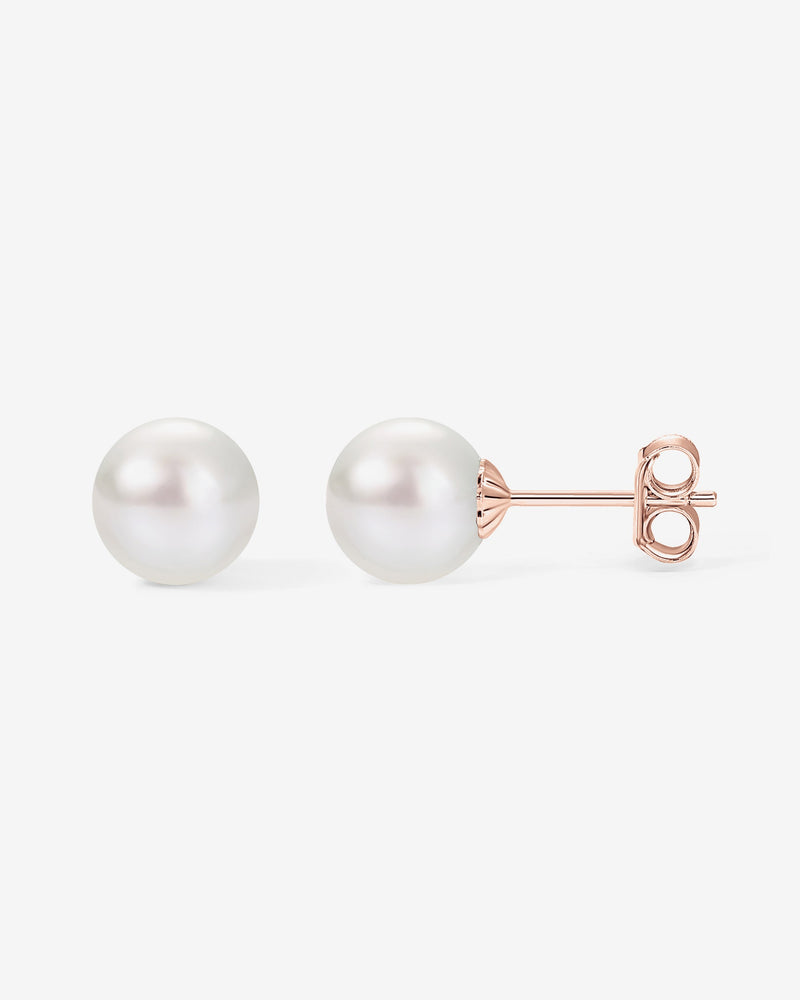 Round White Freshwater Cultured Pearl Earrings