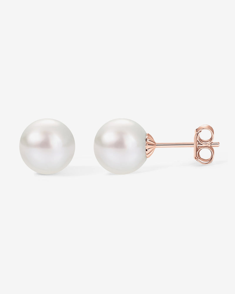 Round White Freshwater Cultured Pearl Earrings