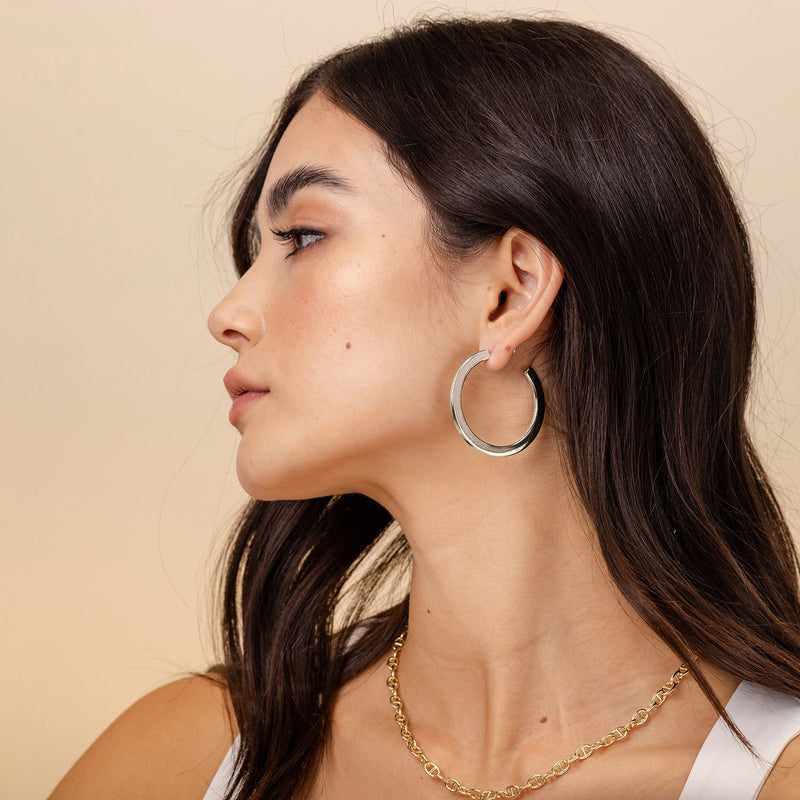 PAVOI - Flat Gold Hoops