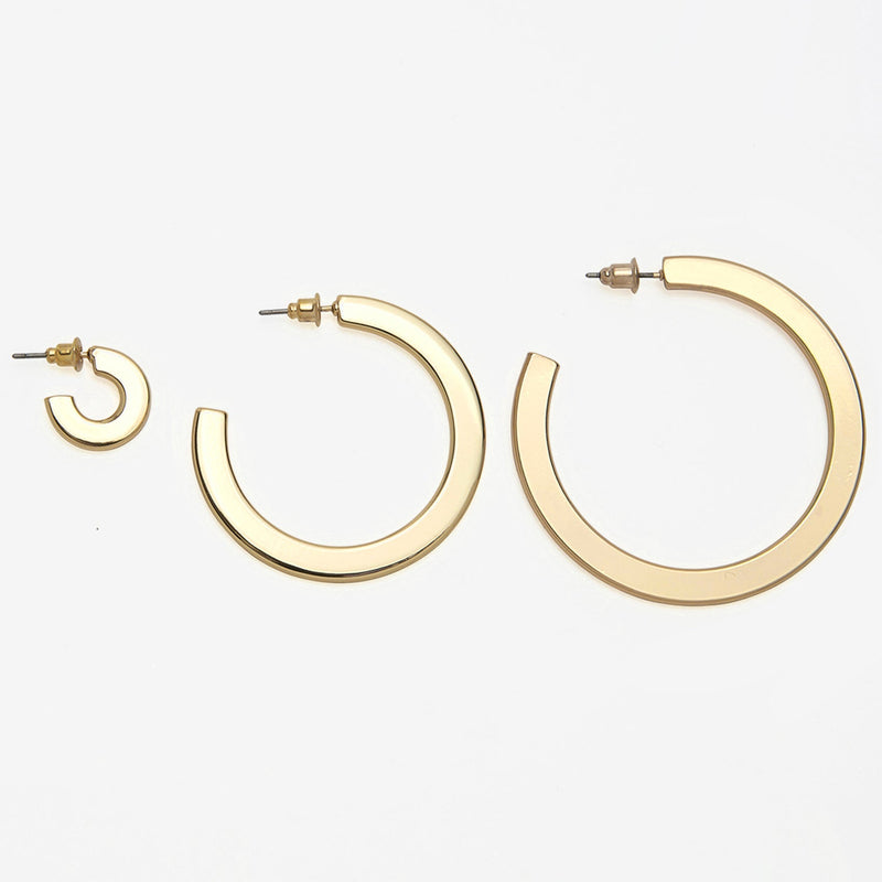 PAVOI - Flat Gold Hoops